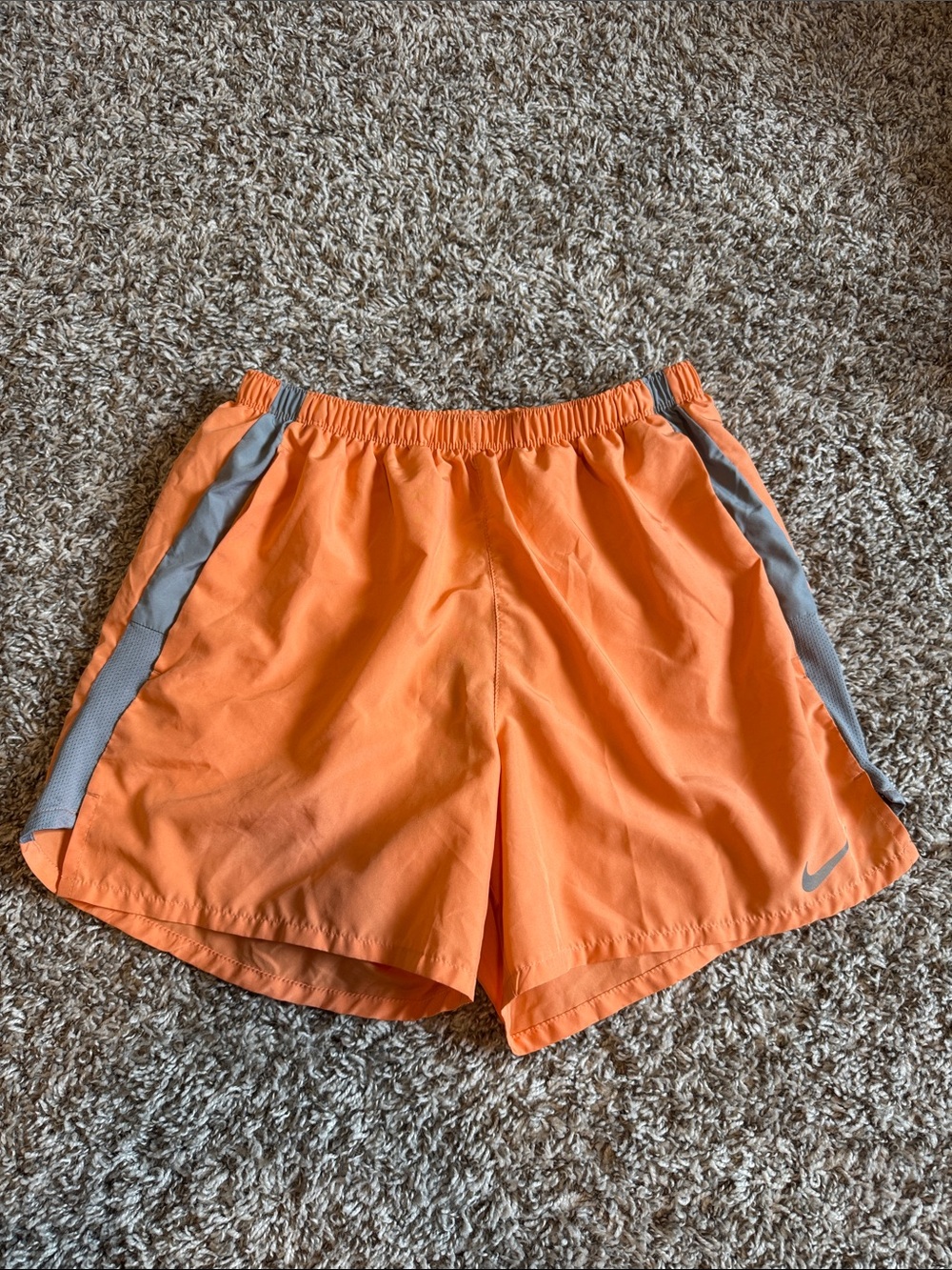 Nike Dri-FIT Women’s Running Shorts Orange Gray Size Medium